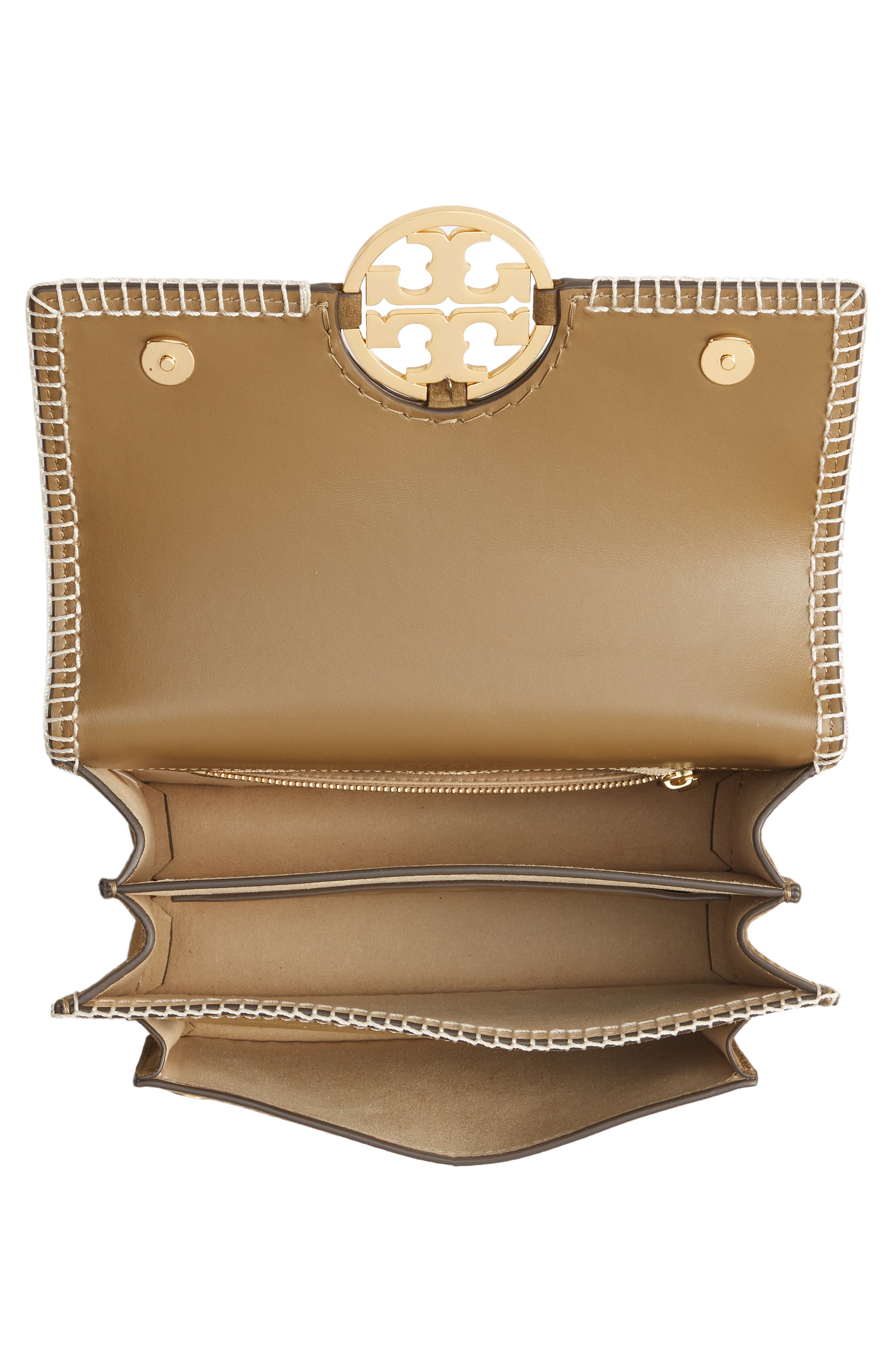 Tory Burch Miller Small Suede Shoulder Bag, Alternate, color, 