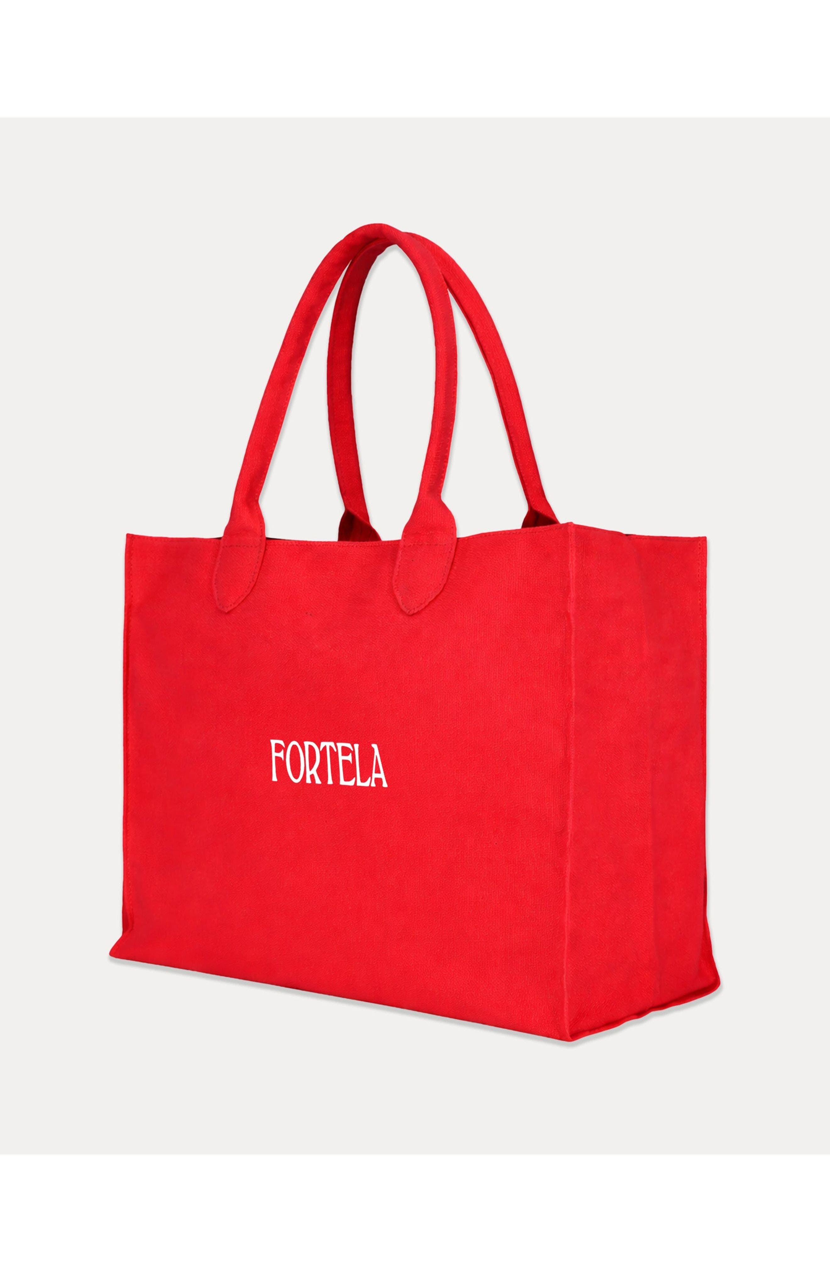 Rookbag Cotton Logo Handbag, Alternate, color, Red