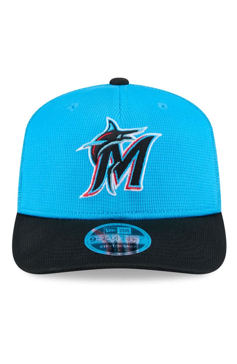 New Era Men's New Era  Blue/Black Miami Marlins 2025 Spring Training 9SEVENTY Stretch-Snap Trucker Hat, Alternate, color, 
