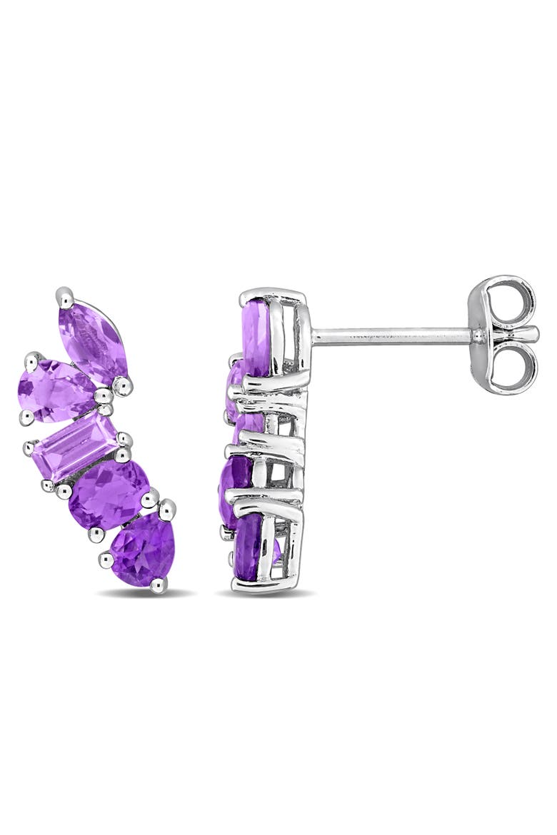 Gemstone Multi-Cut Drop Earrings Sterling Silver, Main, color, Amethyst/Sterling Silver