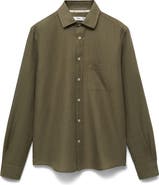 MANGO Classic Fit Linen & Cotton Button-Up Shirt