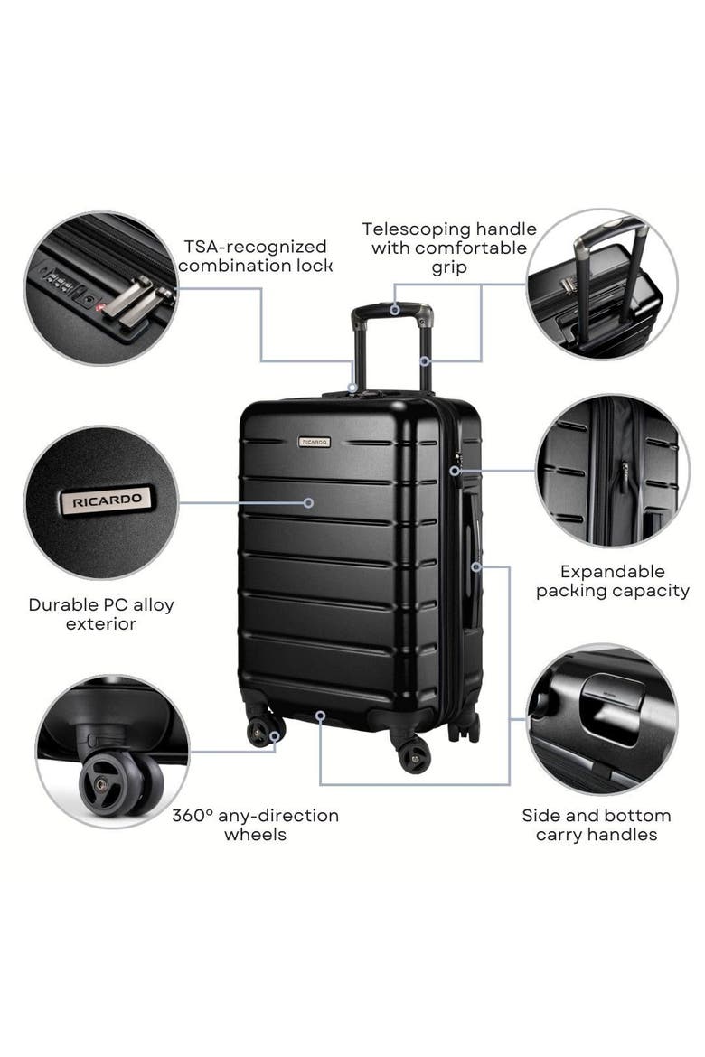 Cambria Hardside Luggage 24-inch Medium Checked, Alternate, color, Black Pearl