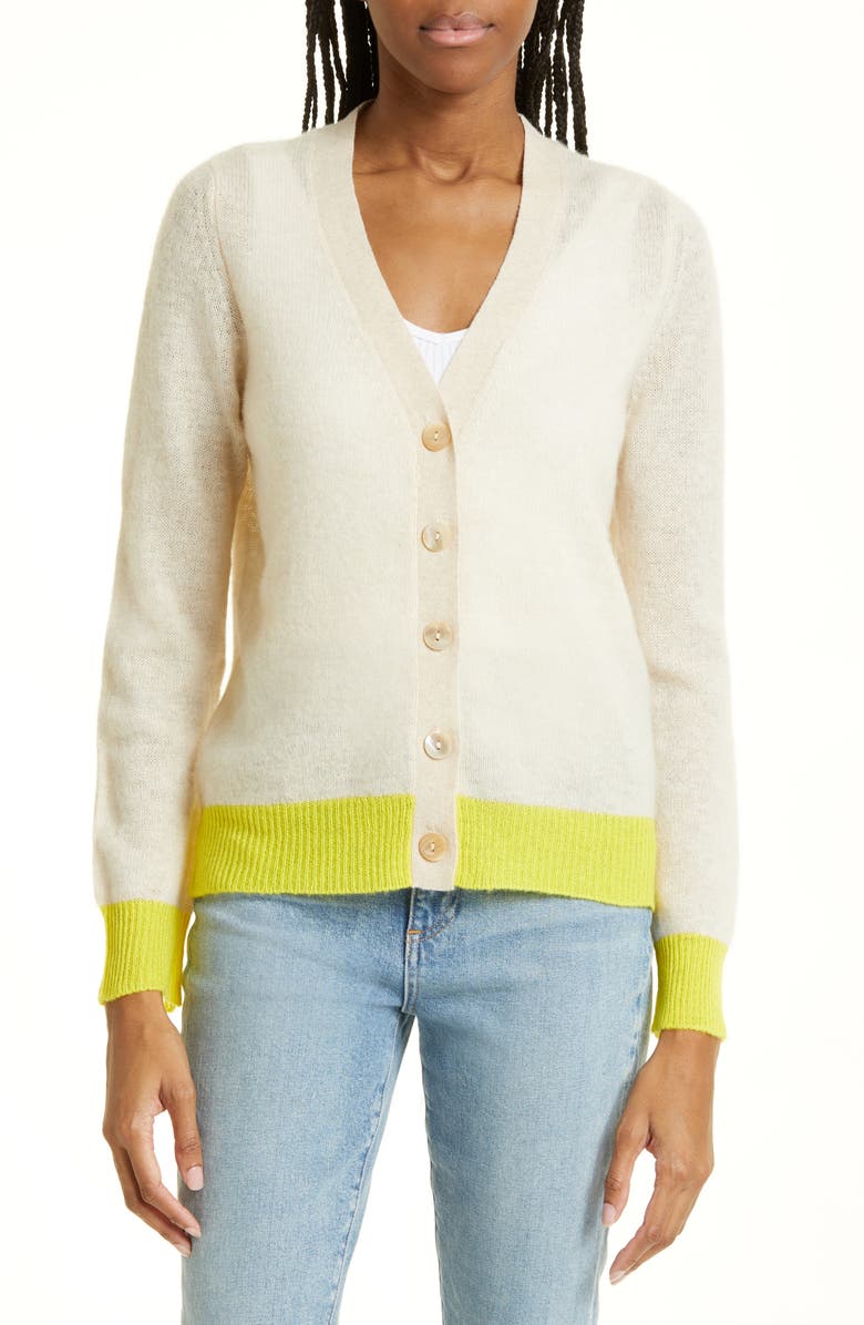 JUMPER 1234 Contrast Trim Cashmere Cardigan, Main, color, 