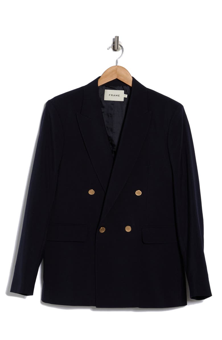 FRAME Double Breasted Wool Blazer, Main, color, Dark Navy