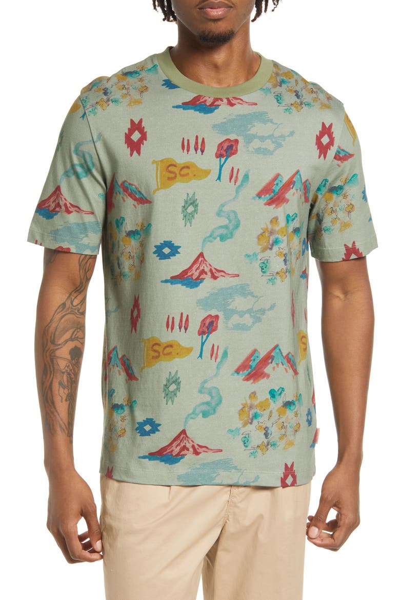 Men's Print Organic Cotton T-Shirt, Main, color, GREEN