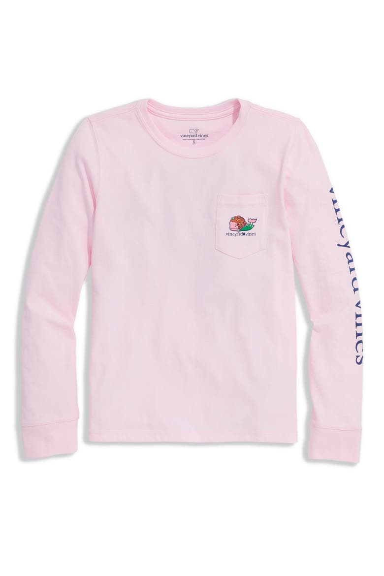 Kids' Whale Logo Pocket Long Sleeve Graphic T-Shirt, Main, color, PINK DRINK