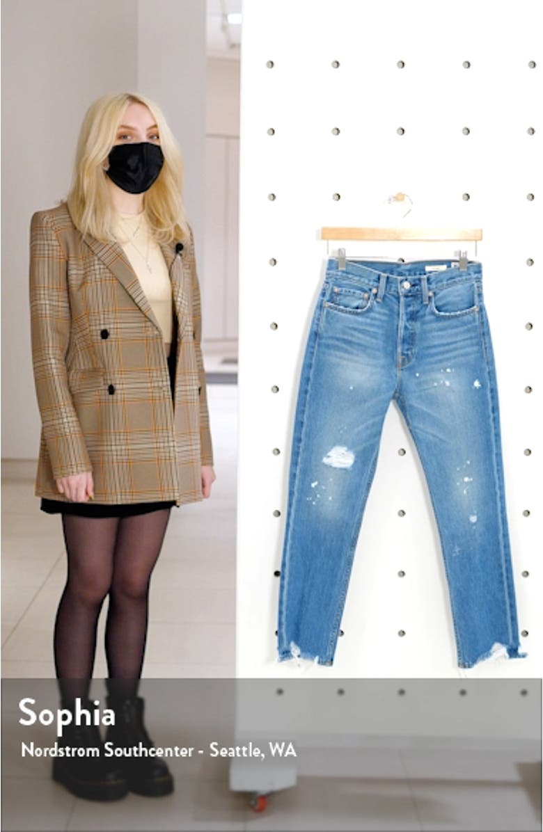 Eve High Waist Distressed Slim Straight Leg Jeans, sales video thumbnail