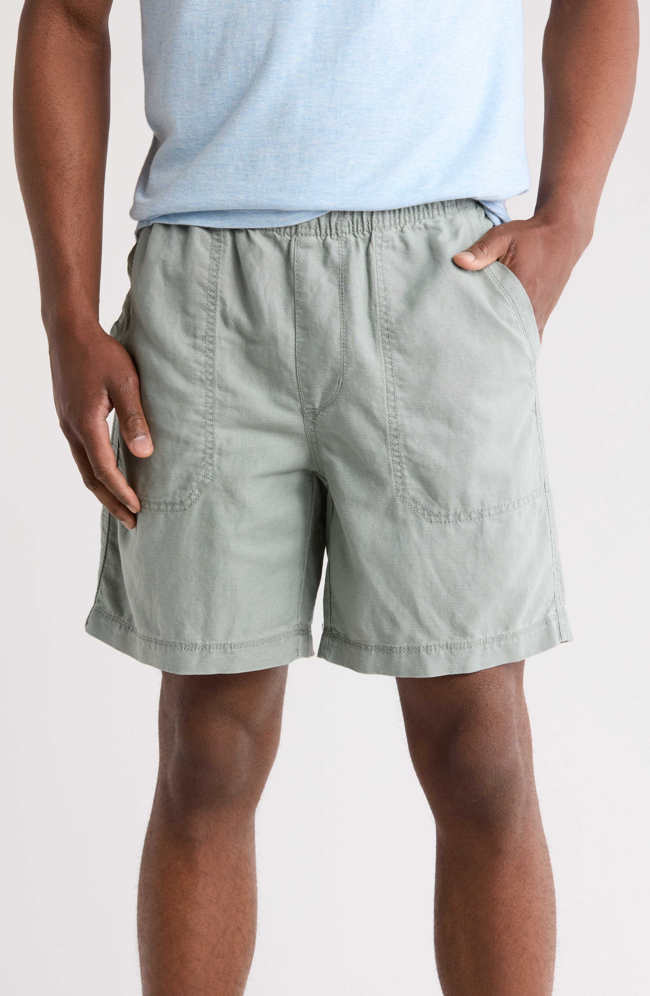 Cubano Linen & Cotton Pull-On Shorts - image 3