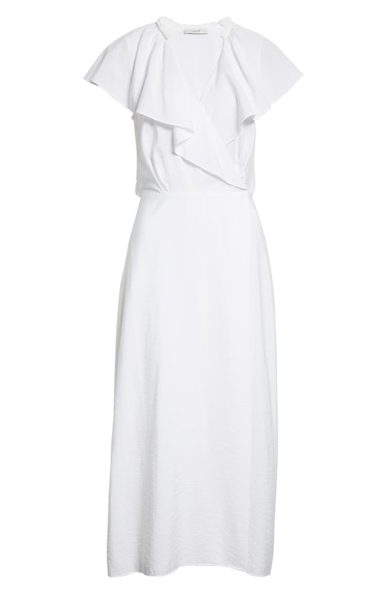 Vince Braid Trim Flutter Sleeve Wrap Front Dress, Alternate, color, 
