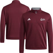 adidas Men's adidas Maroon Mississippi State Bulldogs Elevated Tri-Blend Quarter-Zip Pullover