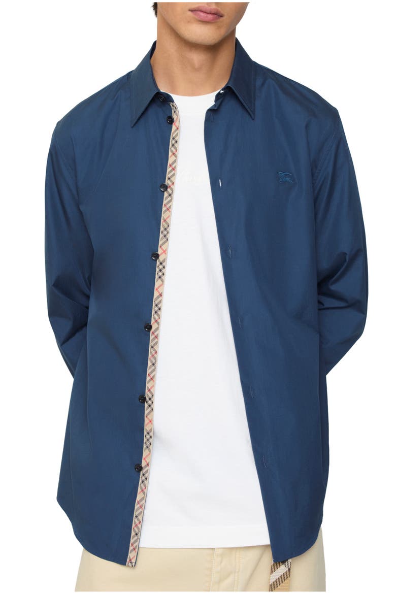 Classic Fit Cotton Poplin Shirt, Main, color, Dark graphite blue