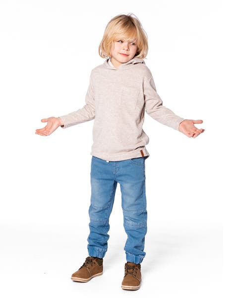 Long Sleeve Super Soft Brushed Jersey Hooded Tee Heather (Little Kid & Big Kid)