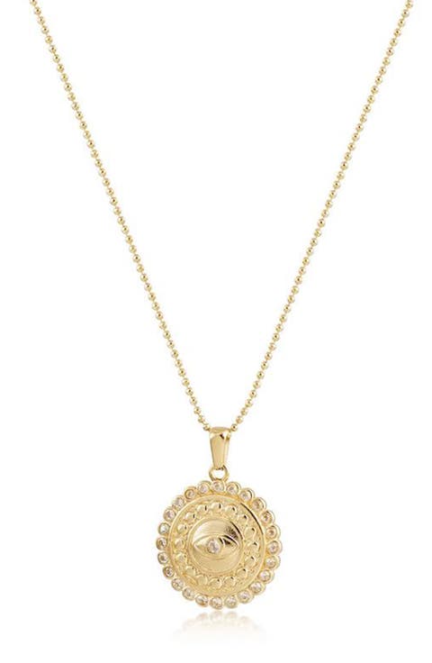 Evil Eye Medallion Ball Chain Necklace