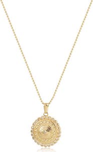 Jane Basch Designs Evil Eye Medallion Ball Chain Necklace