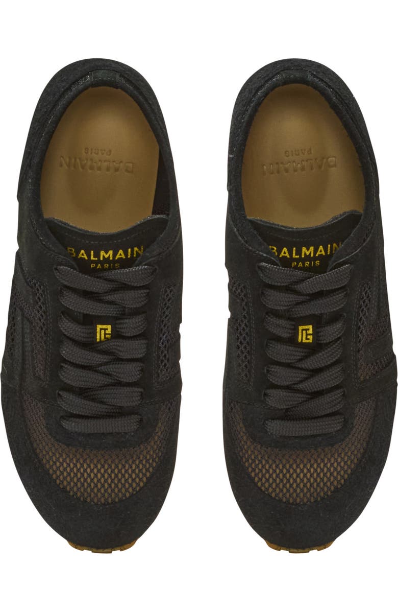 Balmain Racer 45 trainers in calfskin, suede and nylon, Alternate, color, Black