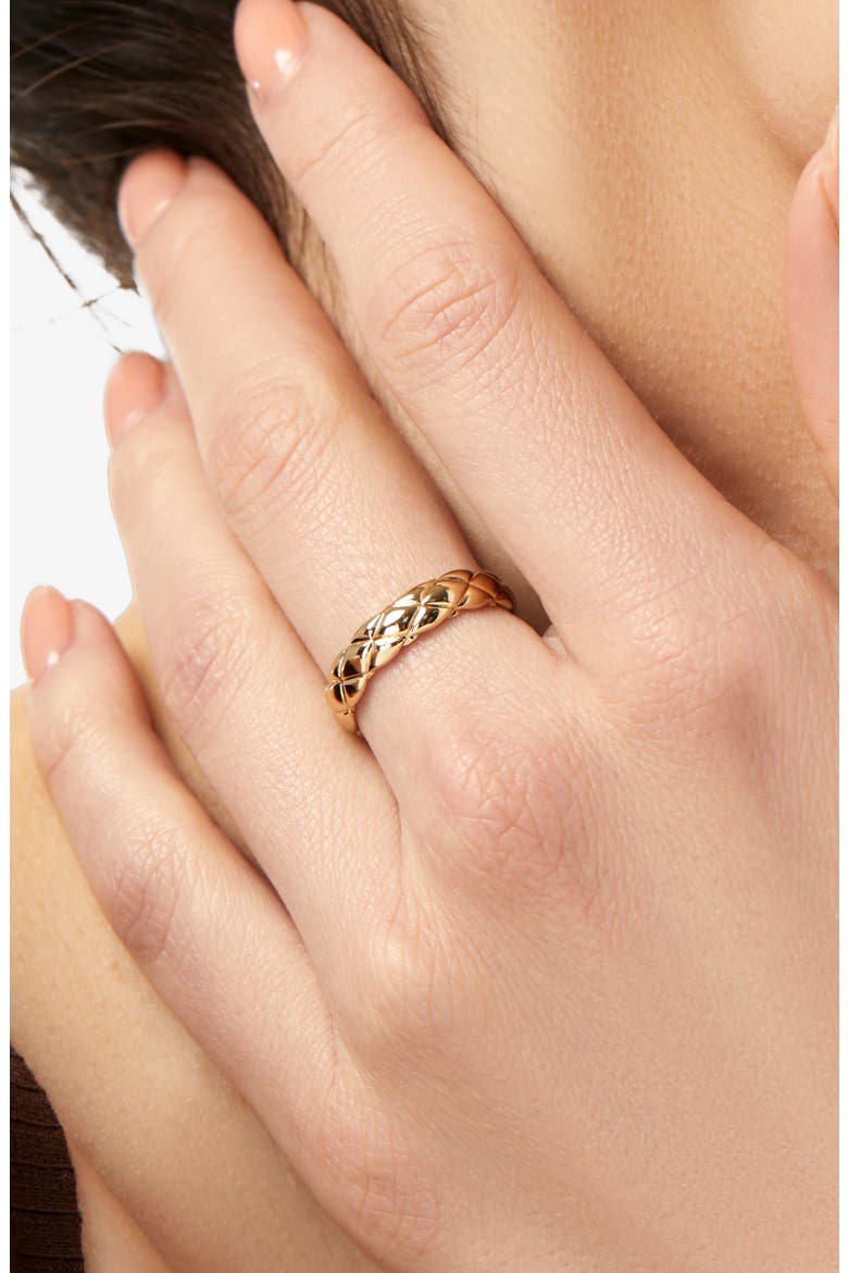 Quilted Ring - Zeta, Alternate, color, Gold