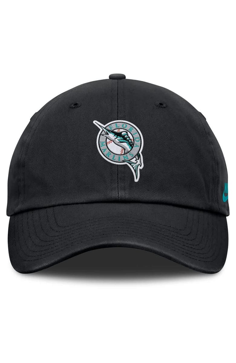 Nike Men's Nike Black Florida Marlins Club Adjustable Hat, Alternate, color, 