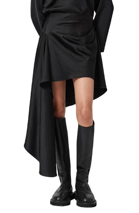 Sami Pleated Draped Asymmetric Skirt