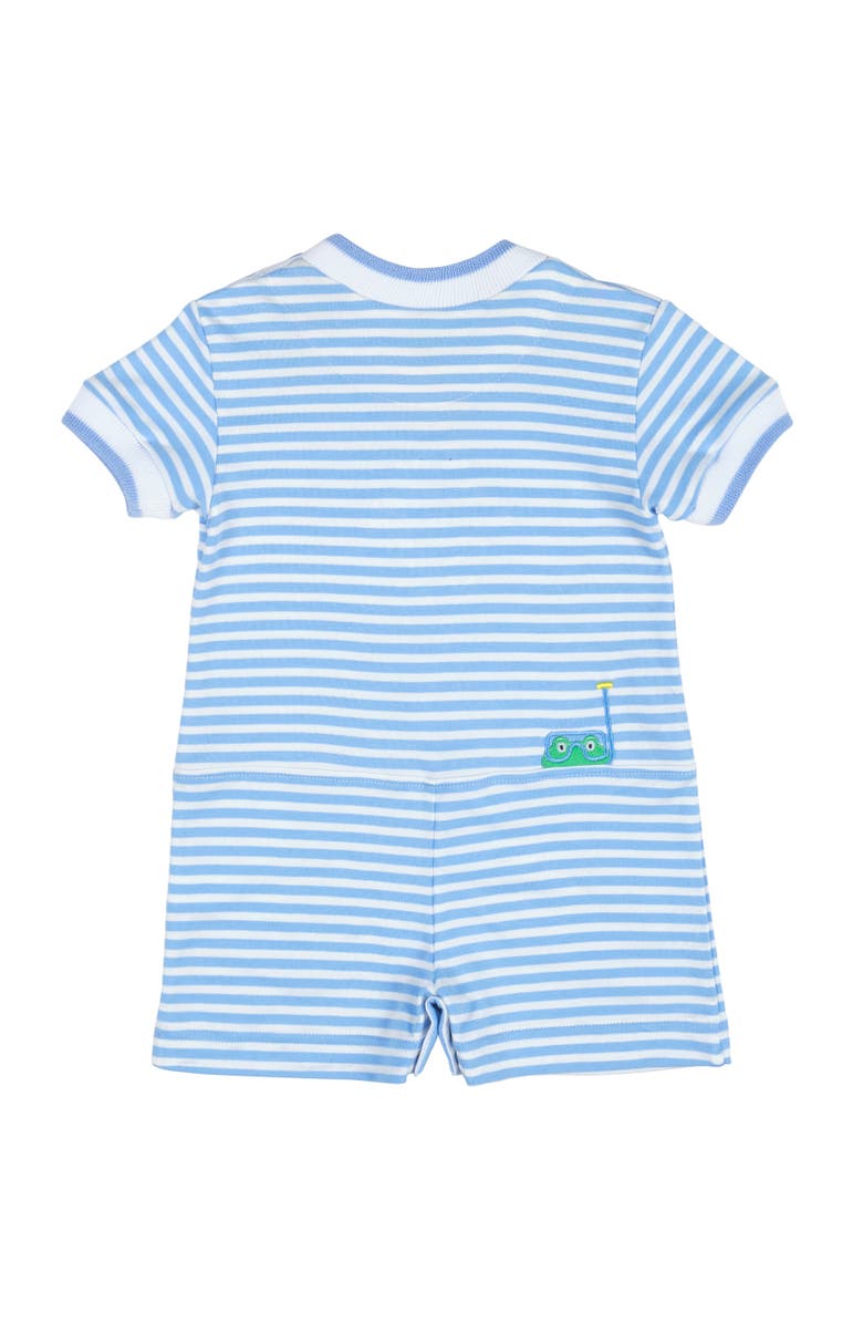 Florence Eiseman Stripe Knit Shortall With Frog, Alternate, color, Light Blue / White