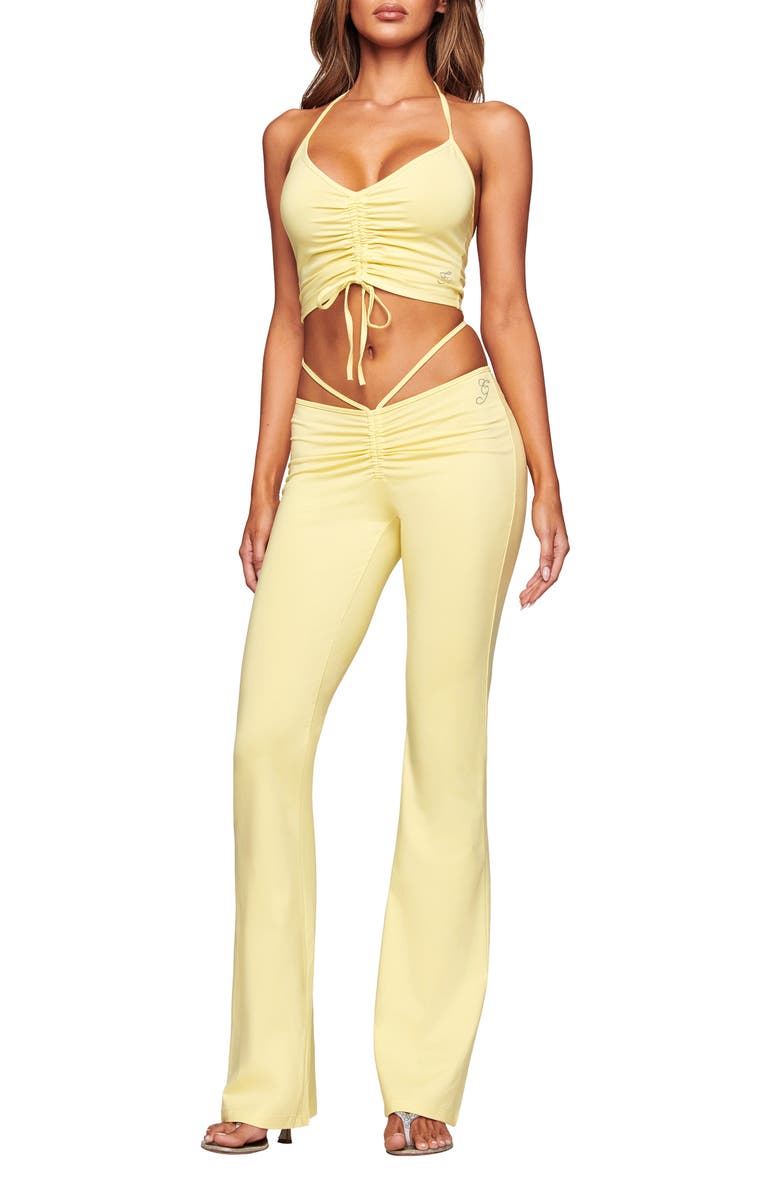 I.AM.GIA Halo Ruched Halter Top, Alternate, color, Butter