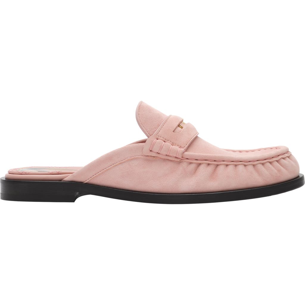 Burberry Leather Cadet Mules In Pink