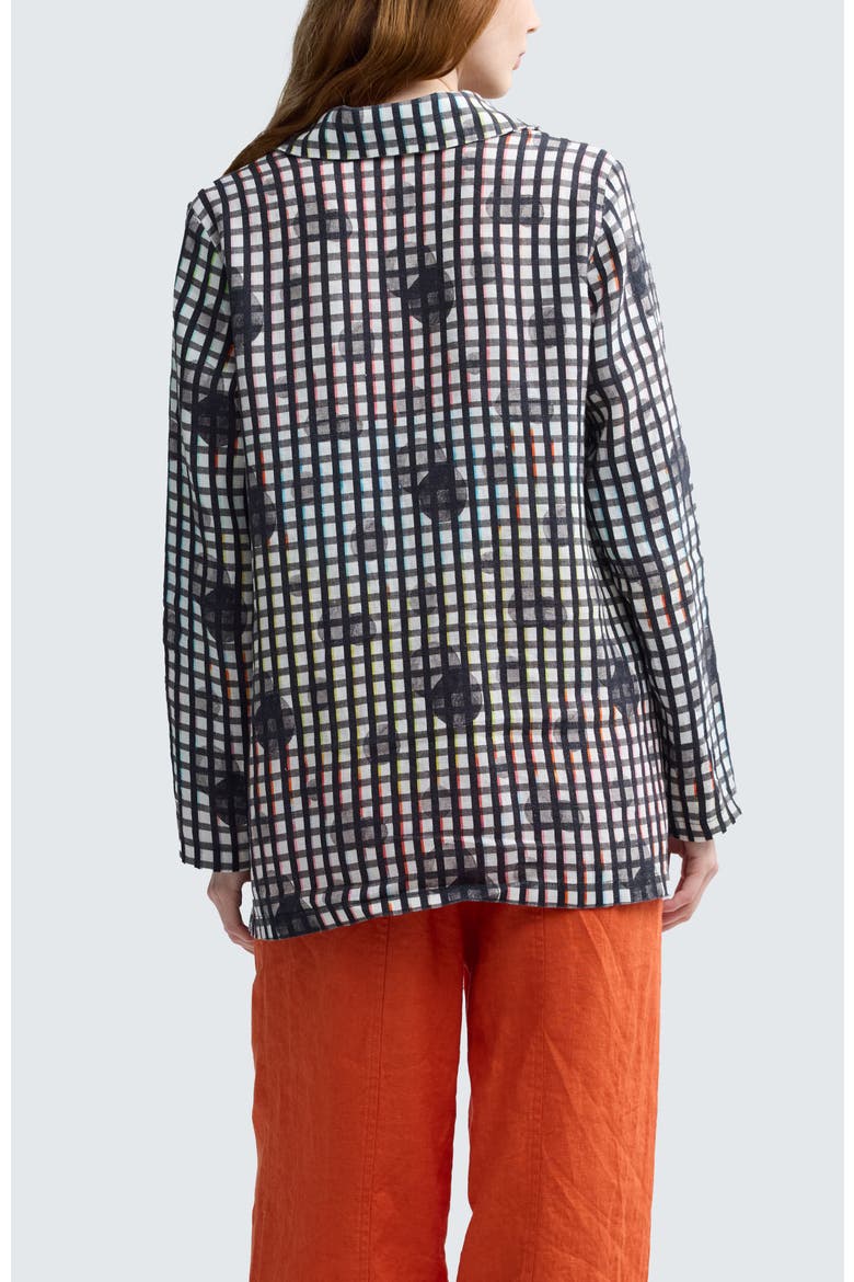 Brila Neon Print Linen Shirt, Alternate, color, Neon Black