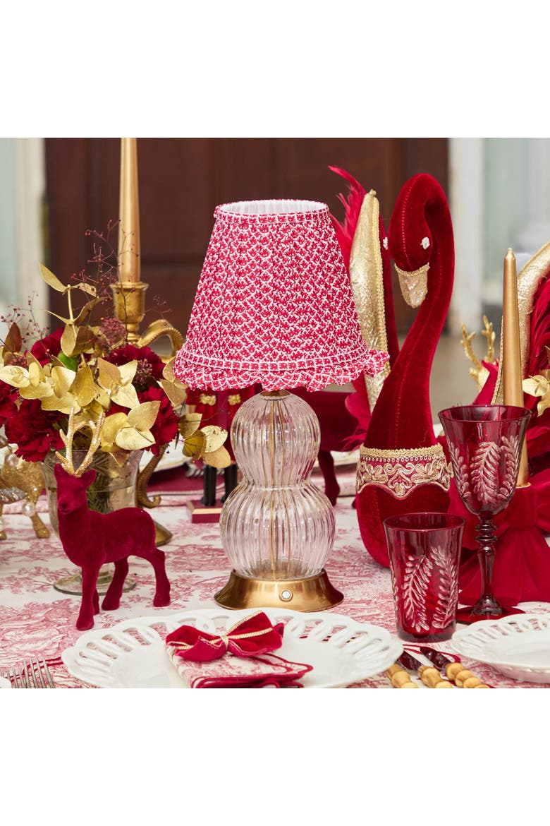 Lotus Ruffle Lampshade, Alternate, color, Red