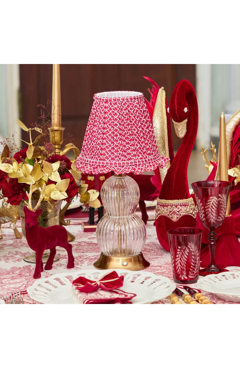 Mrs. Alice Red Lotus Ruffle Lampshade, Alternate, color, Red