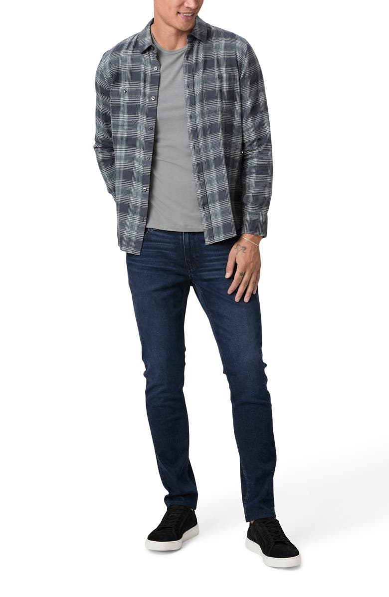 PAIGE Everett Shadow Check Flannel Button-Up Shirt, Alternate, color,