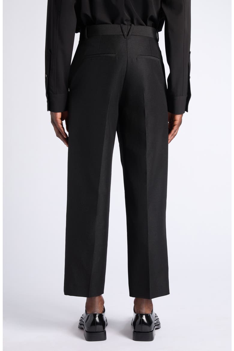 Black Mohair & Wool Crop Straight Leg Trousers, Alternate, color, 1010 DOUBLE BLACK