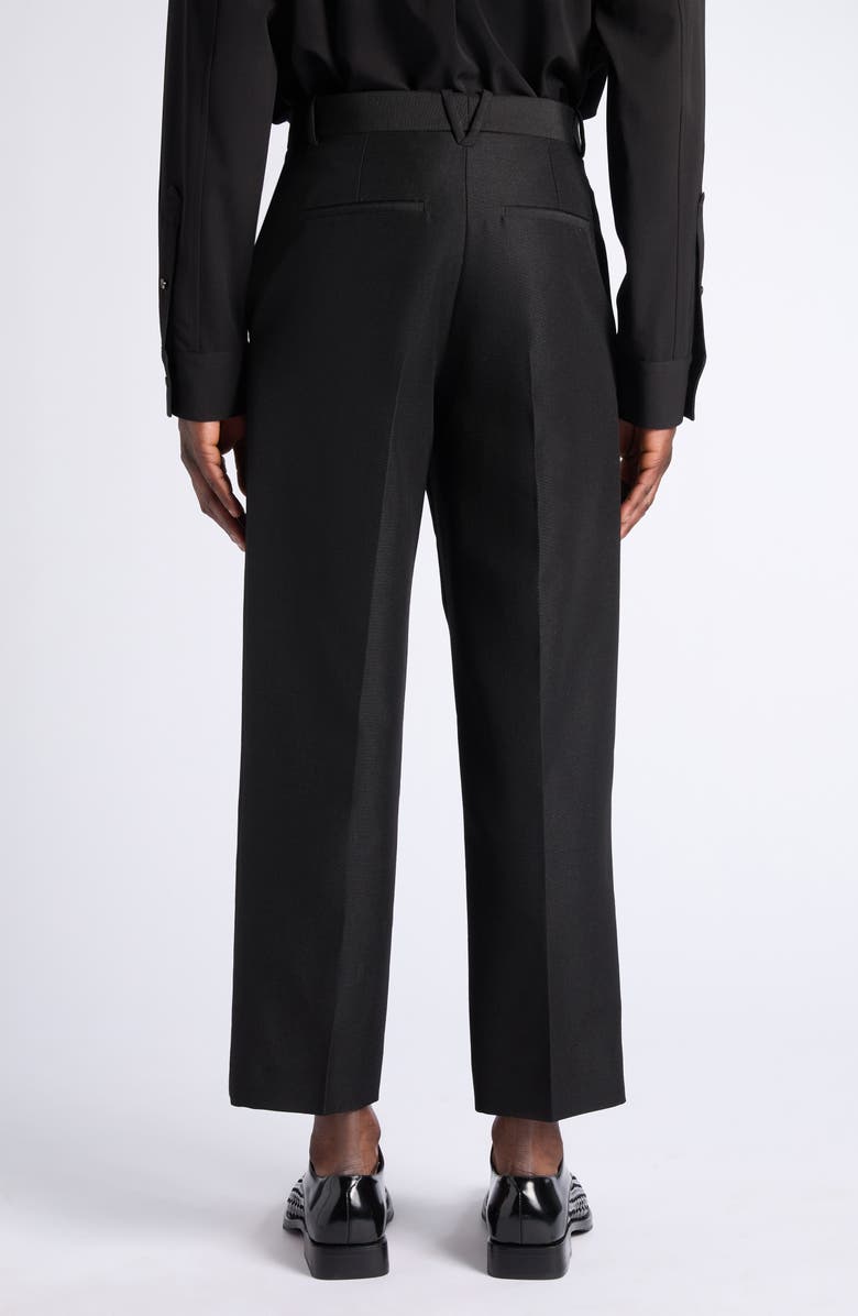 Bottega Veneta Black Mohair & Wool Crop Straight Leg Trousers, Alternate, color, 1010 Double Black
