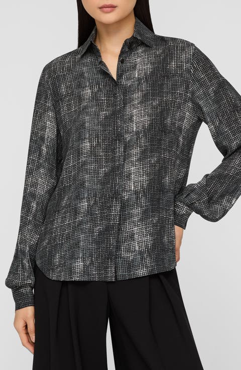 Hidden Placket Silk Top