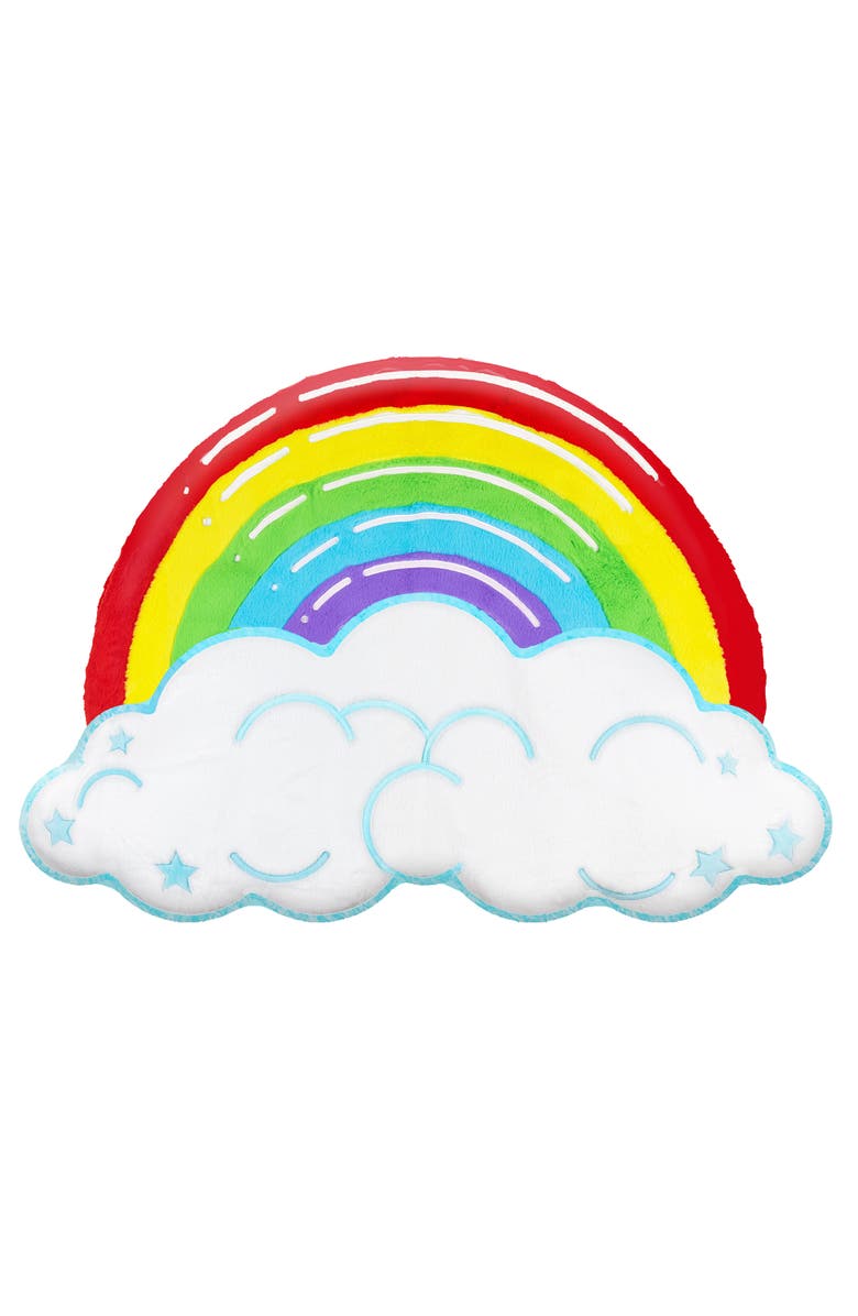 FluffyFloor Cushion Rainbow Cloud Plush Inflatable Floor Pillow, 52X37 Inches 3+, Main, color, 