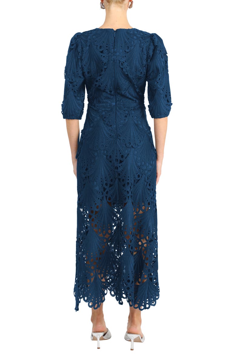 Adelyn Rae Kinsley Puff Sleeve Lace Midi Dress, Alternate, color,