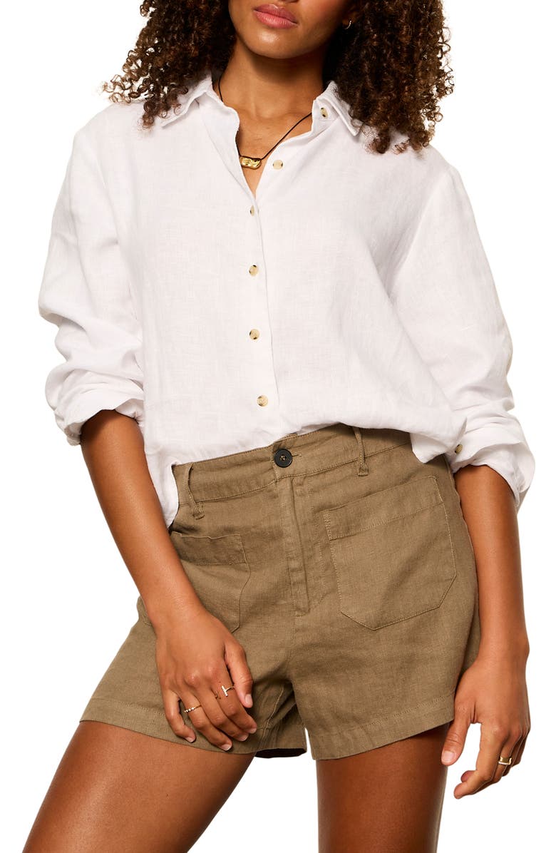 Sanctuary The Marine Linen Shorts, Alternate, color, 