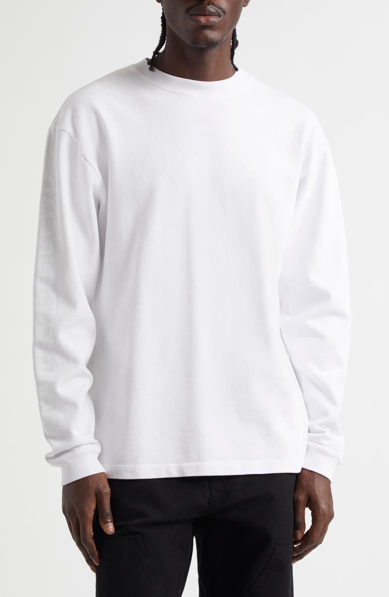 Good Art Hlywd Heavyweight Long Sleeve Crewneck T-Shirt, Main, color, Optic White