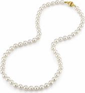 The Pearl Source 6.5-7.0mm Japanese Akoya White Pearl Necklace - AAA Quality