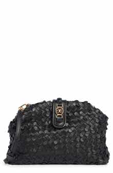 Sam Edelman Bianka Woven Leather Frame Clutch