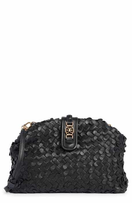Sam Edelman Bianka Woven Leather Frame Clutch
