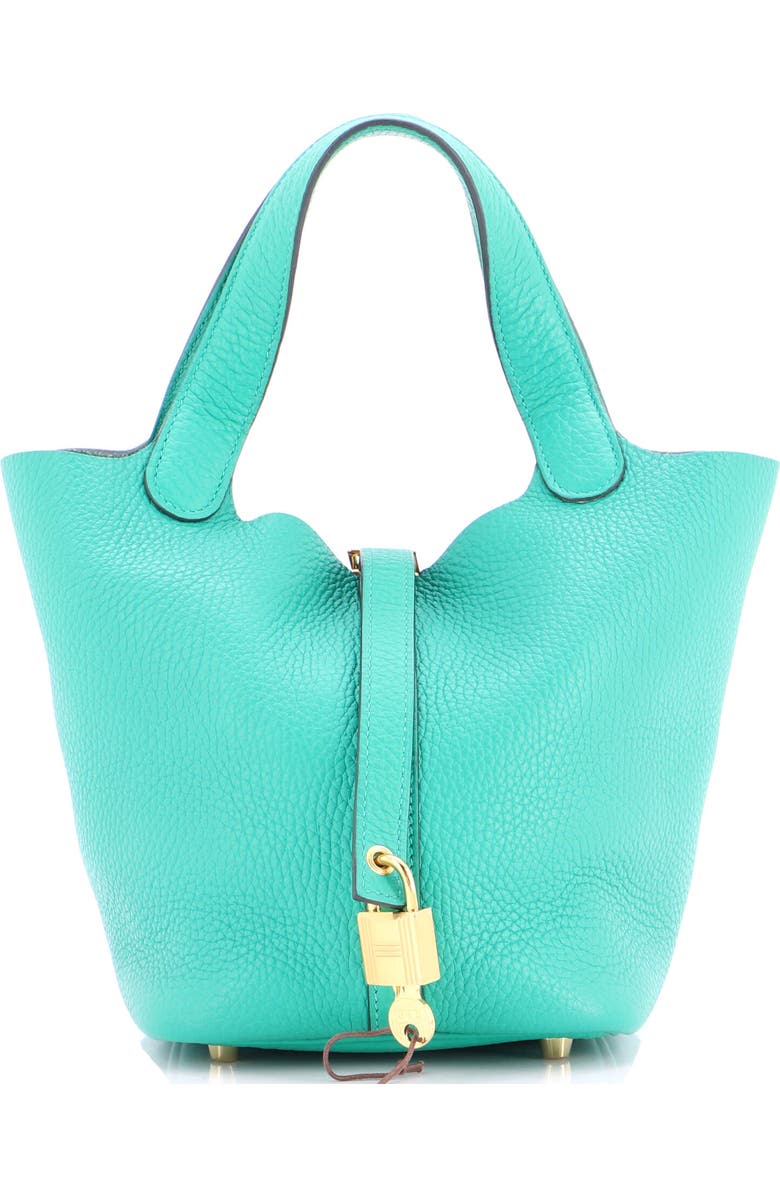 Pre-Owned Hermes Picotin Lock Bag Clemence PM, Main, color, Menthe