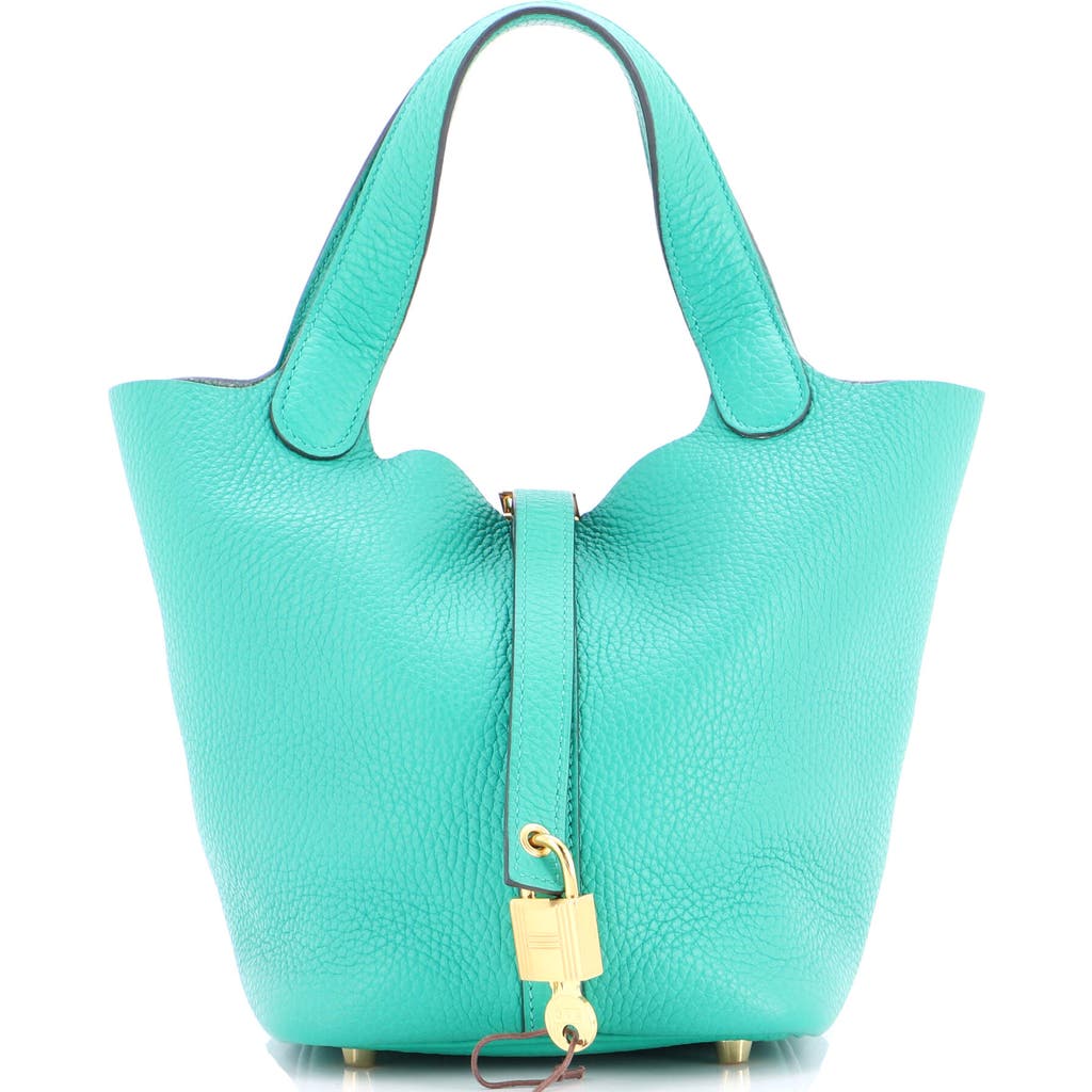 Pre-owned Hermes Hermes Picotin Lock Bag Clemence Pm In Blue