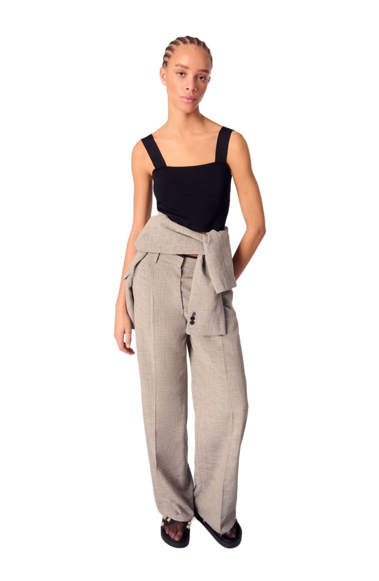 maje Straight-leg suit trousers, Alternate, color, 