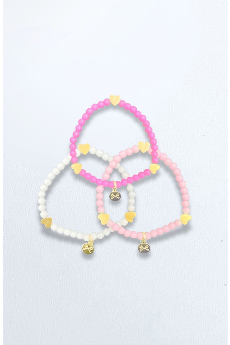 Hearts Girls' Bracelet Set, Main, color, Pink/White/Magenta