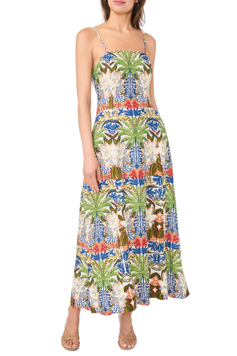 Square Neck Maxi Dress, Main, color, LEMON ICING