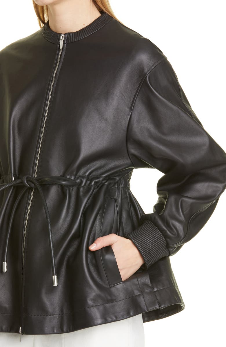 Proenza Schouler White Label Drawstring Leather Jacket, Alternate, color, 