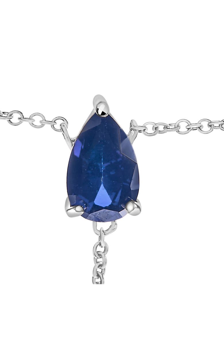 Haus of Brilliance Sterling Silver Created Blue Sapphire and Diamond Accent Y Necklace, Alternate, color, Silver