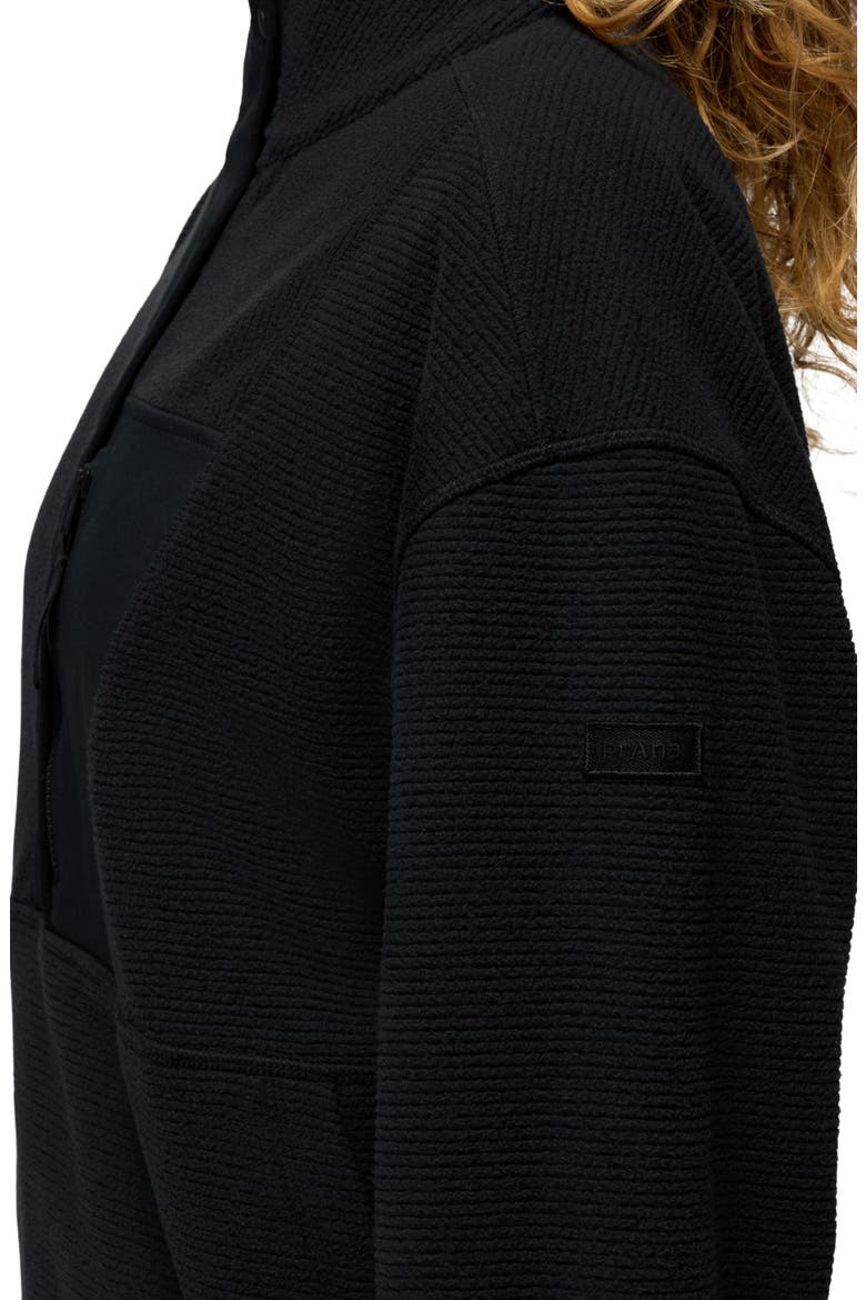 Stretch Zion Fleece Half Snap Pullover, Alternate, color, BLACK