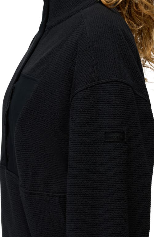 Prana Stretch Zion Fleece Half Snap Pullover In Black