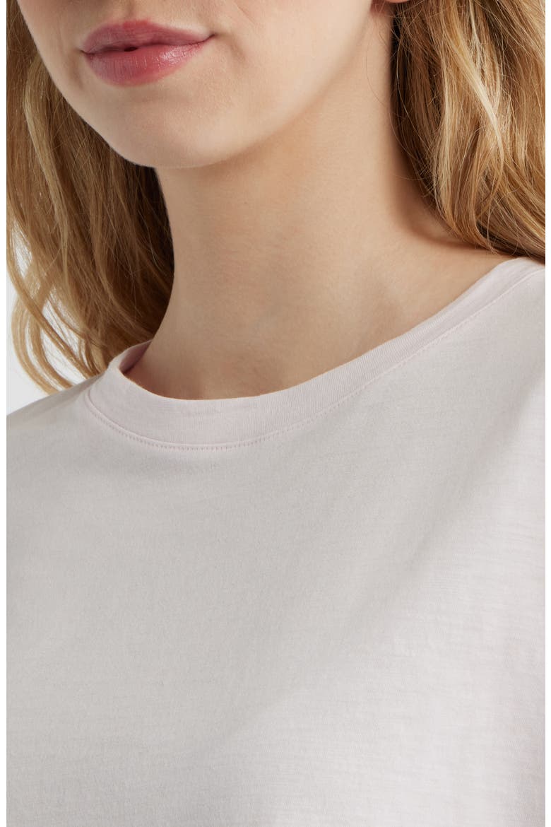Boxy Crop Cotton Slub T-Shirt, Alternate, color, PALE PINK