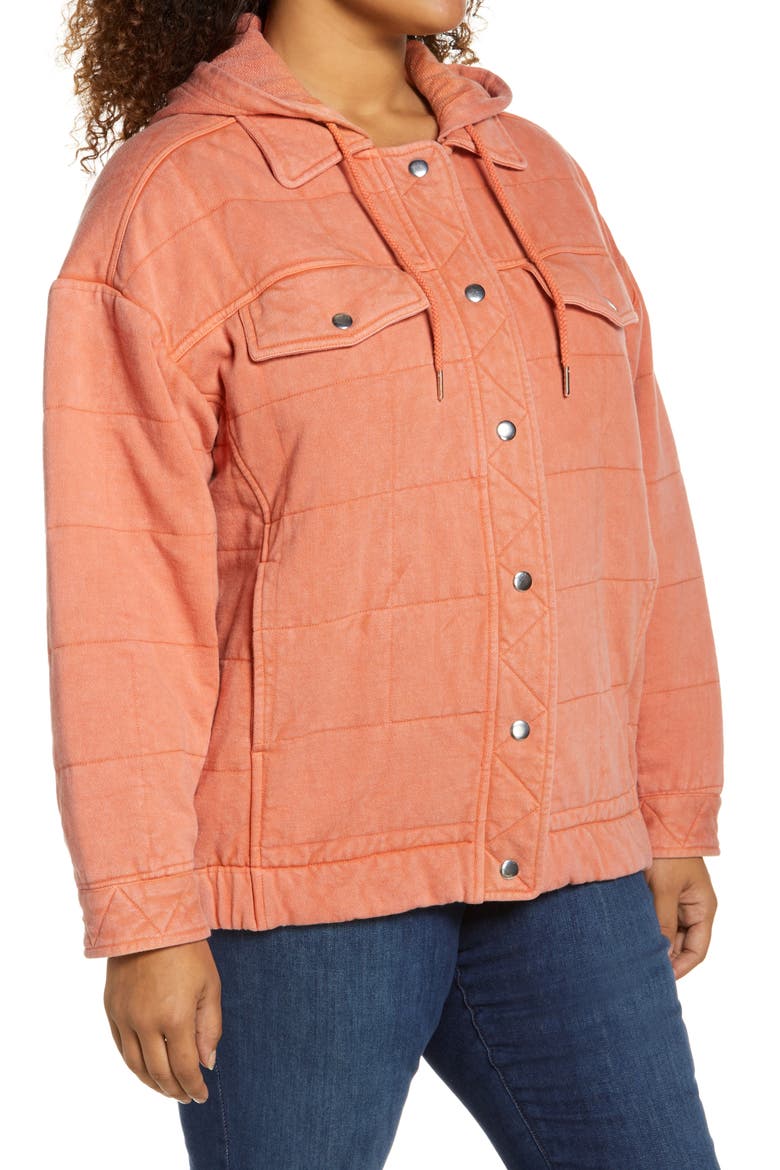 Quilted Trucker Jacket, Alternate, color, TERRACOTTA